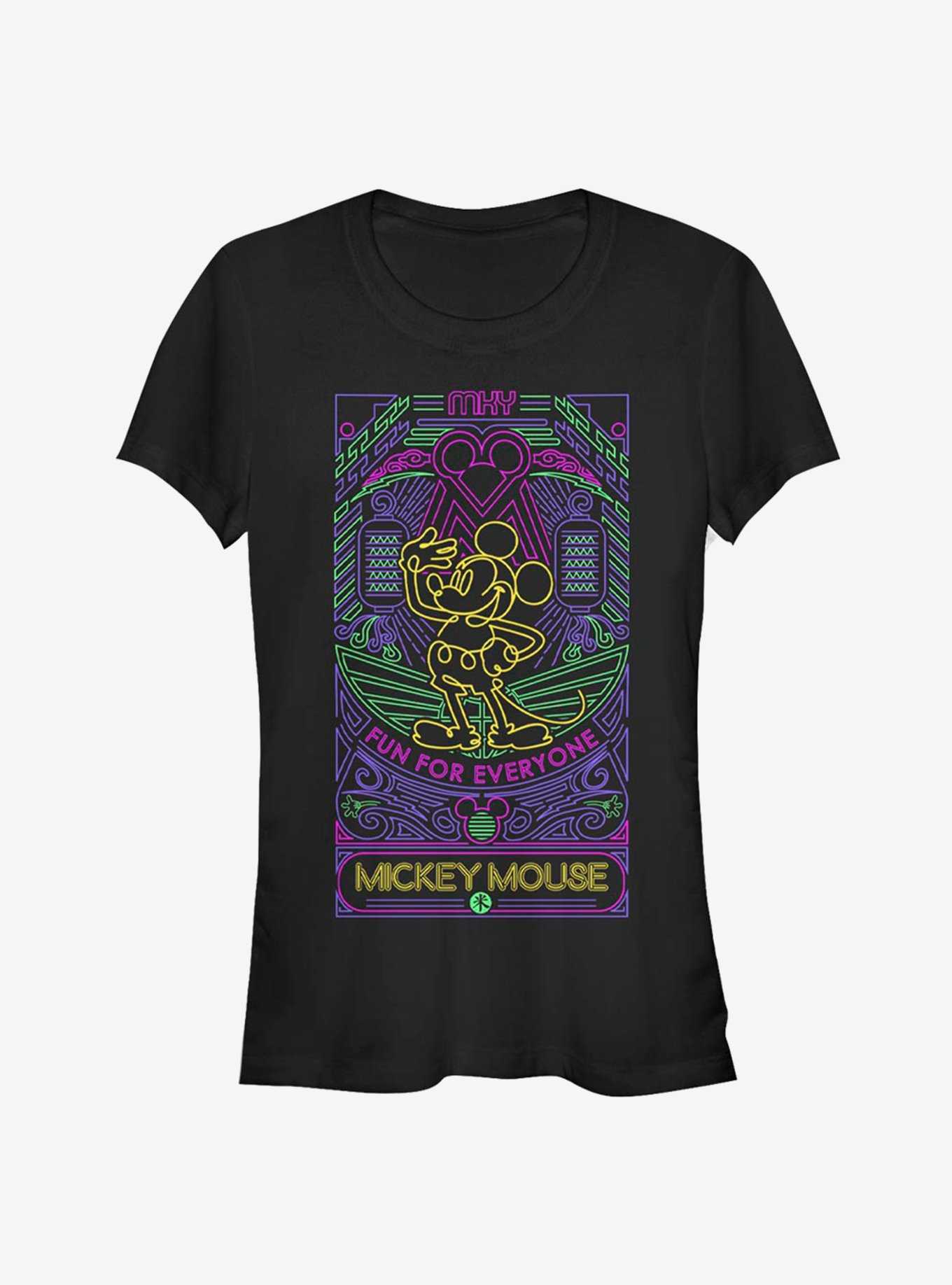 Disney Mickey Mouse Neon Line Art Classic Girls T-Shirt, , hi-res