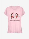 Disney Mickey Mouse Holiday Minnie Mouse Ice Skating Classic Girls T-Shirt, LIGHT PINK, hi-res