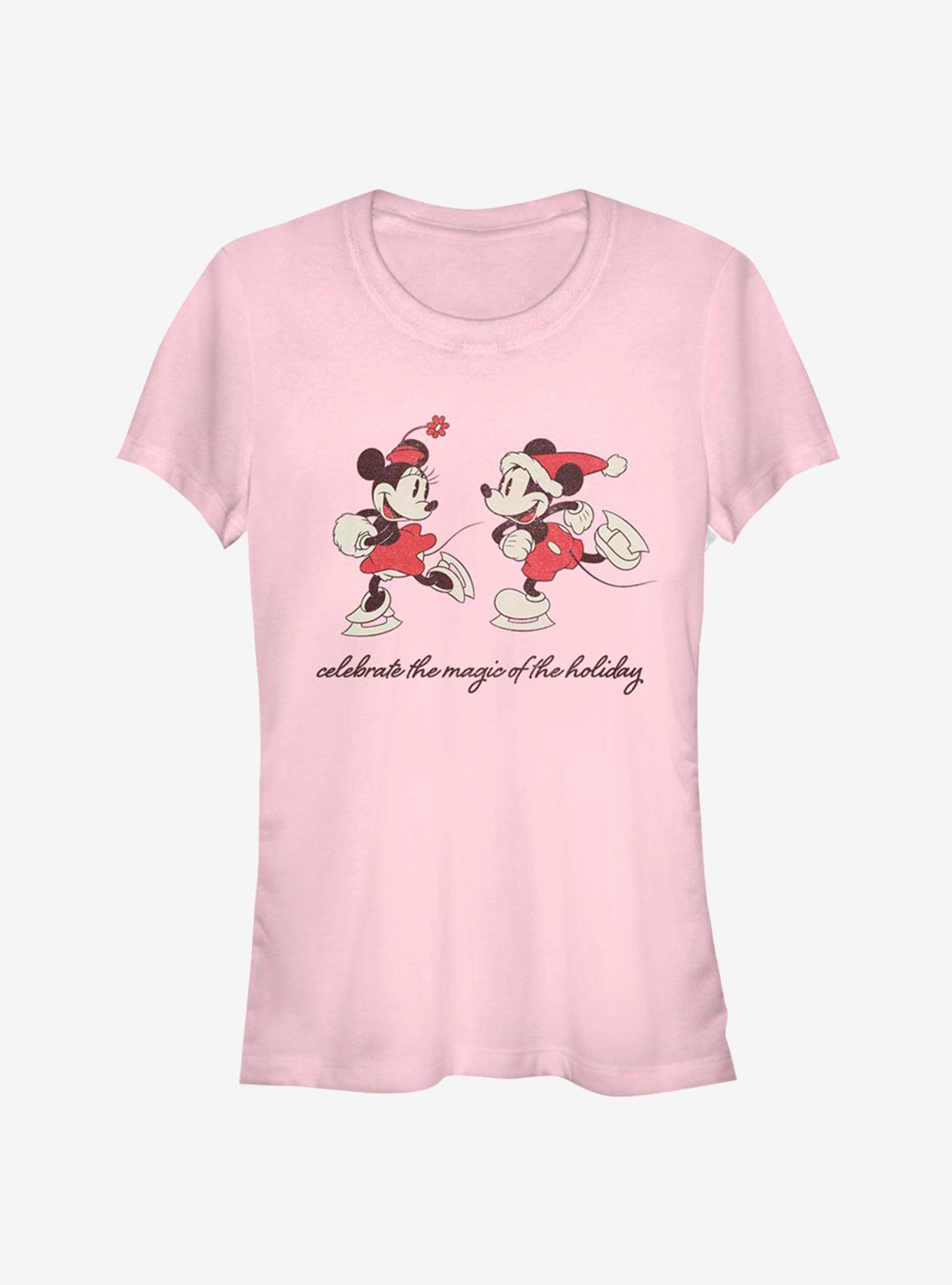 Disney Mickey Mouse & Minnie Mouse Vintage Holiday Skaters Girls T-Shirt, , hi-res
