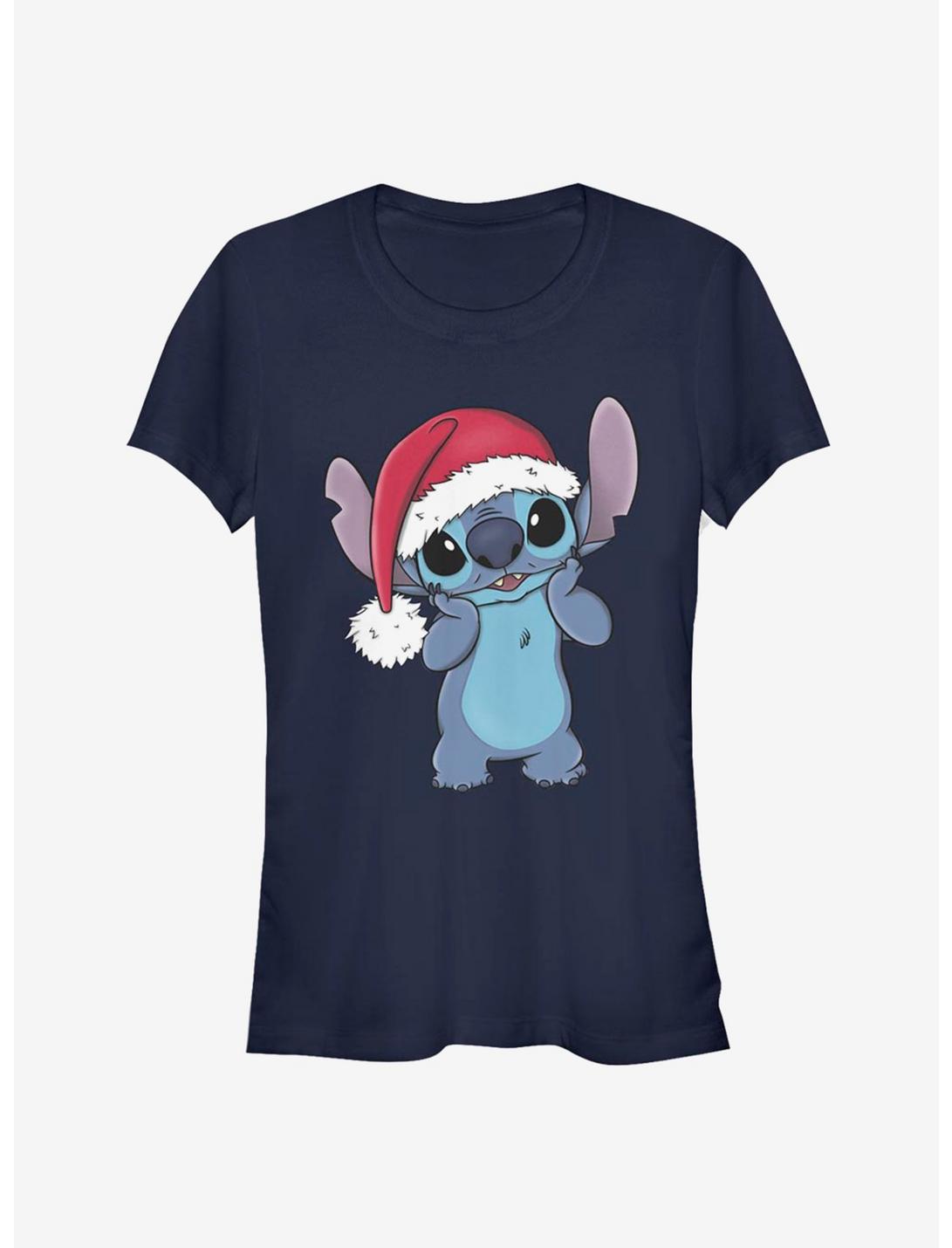 Disney Lilo & Stitch Christmas Cute Santa Stitch Girls T-Shirt, NAVY, hi-res