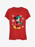 Disney Mickey Mouse Holiday Pose Classic Girls T-Shirt, RED, hi-res