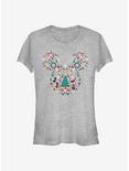 Disney Mickey Mouse Head Holiday Filled Classic Girls T-Shirt, ATH HTR, hi-res