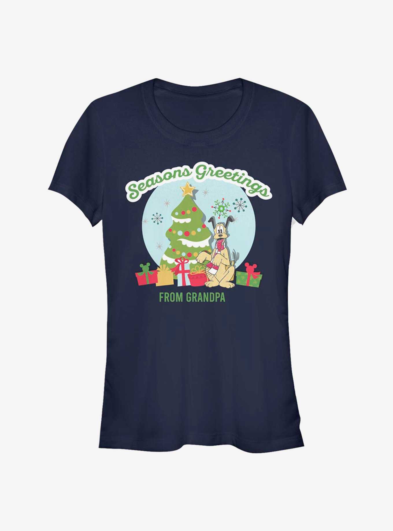 Disney Pluto Holiday Seasons Greetings From Grandpa Classic Girls T-Shirt, , hi-res