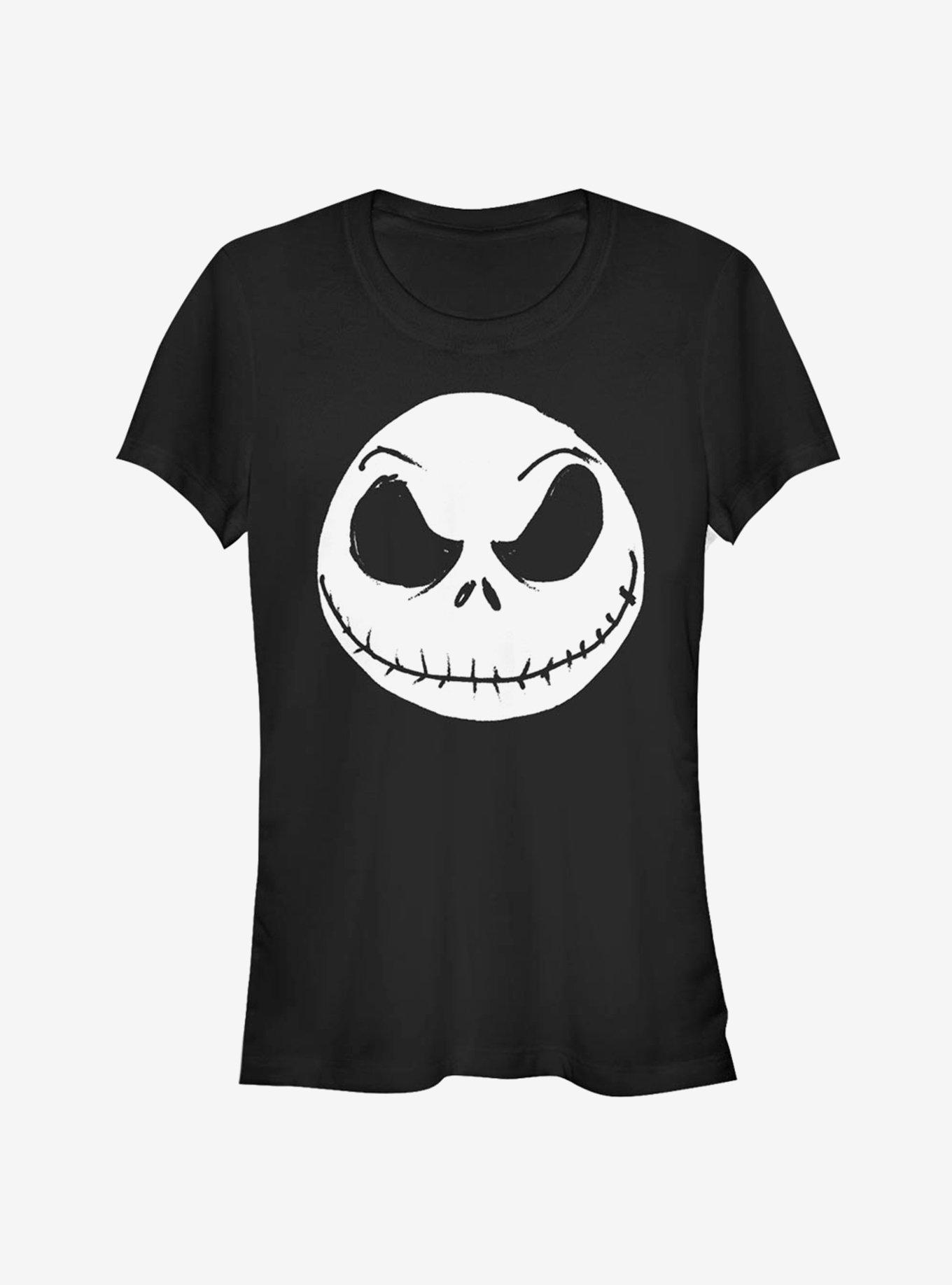 The Nightmare Before Christmas Big Face Jack Girls T-Shirt, BLACK, hi-res