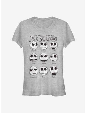 Disney The Nightmare Before Christmas The Emotions Of Jack Skellington Classic Girls T-Shirt, ATH HTR, hi-res