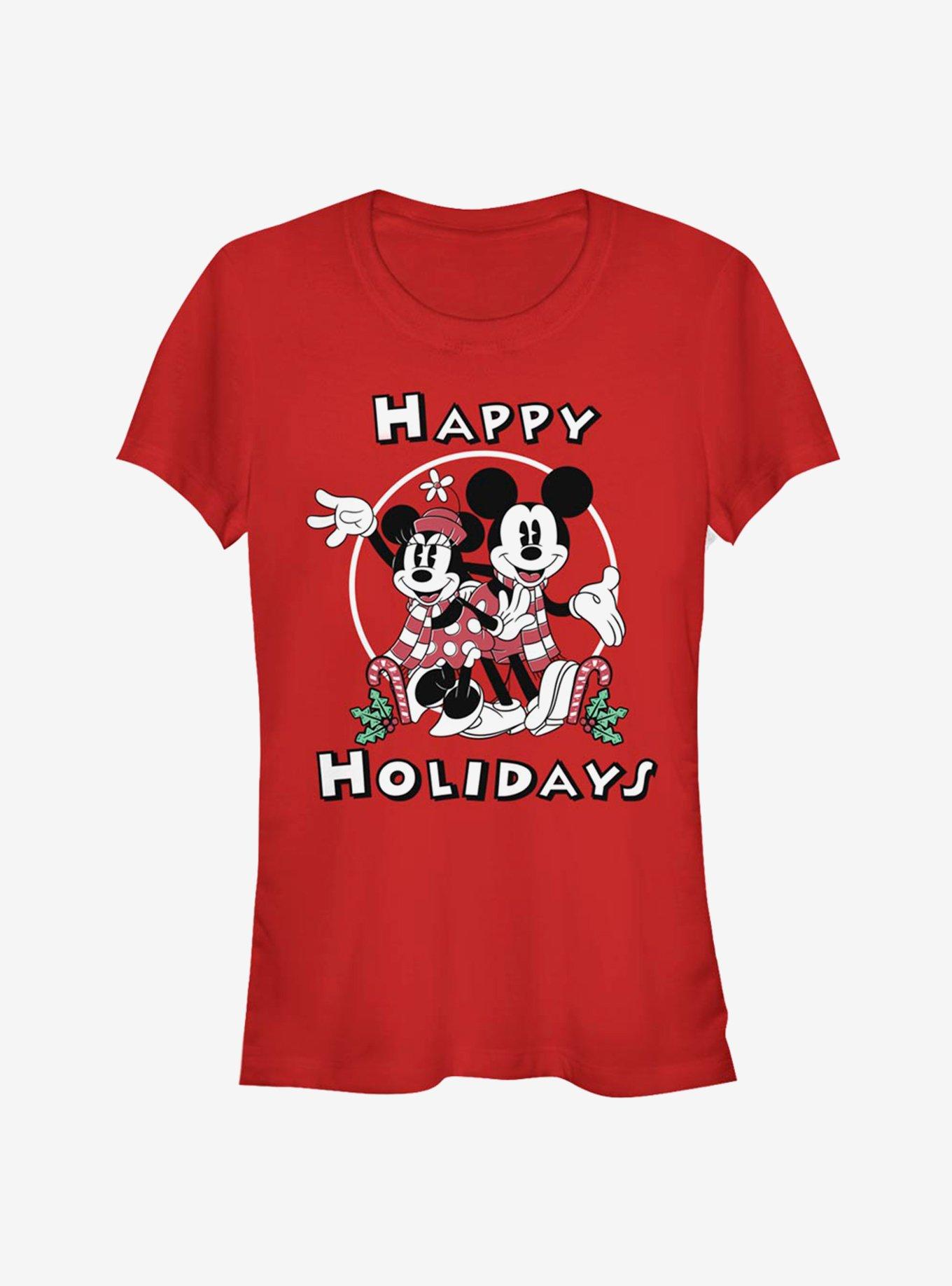 Disney Mickey Mouse & Minnie Mouse Happy Holidays Girls T-Shirt, , hi-res