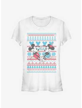 Disney Mickey Mouse And Minnie Mouse Holiday Sweater Classic Girls T-Shirt, , hi-res