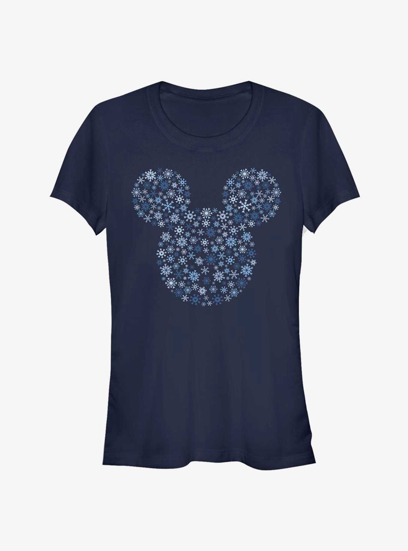 Disney Mickey Mouse Holiday Head Snowflake Outline Classic Girls T-Shirt, , hi-res