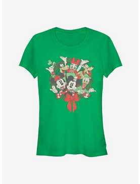 Disney Mickey Mouse Friends Holiday Wreath Classic Girls T-Shirt, , hi-res