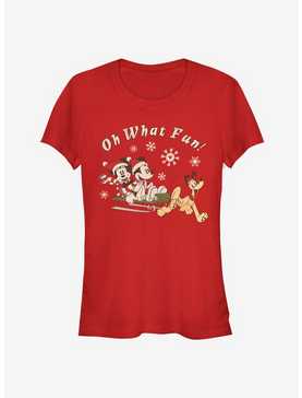 Disney Mickey Mouse And Minnie Mouse Holiday Oh What Fun! Classic Girls T-Shirt, , hi-res