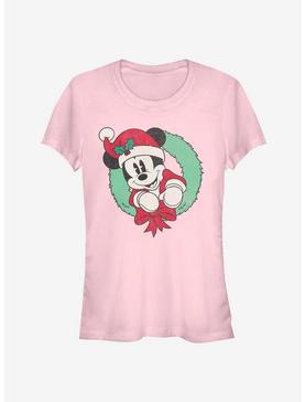 Disney Mickey Mouse Vintage Christmas Wreath Classic Girls T-Shirt, , hi-res