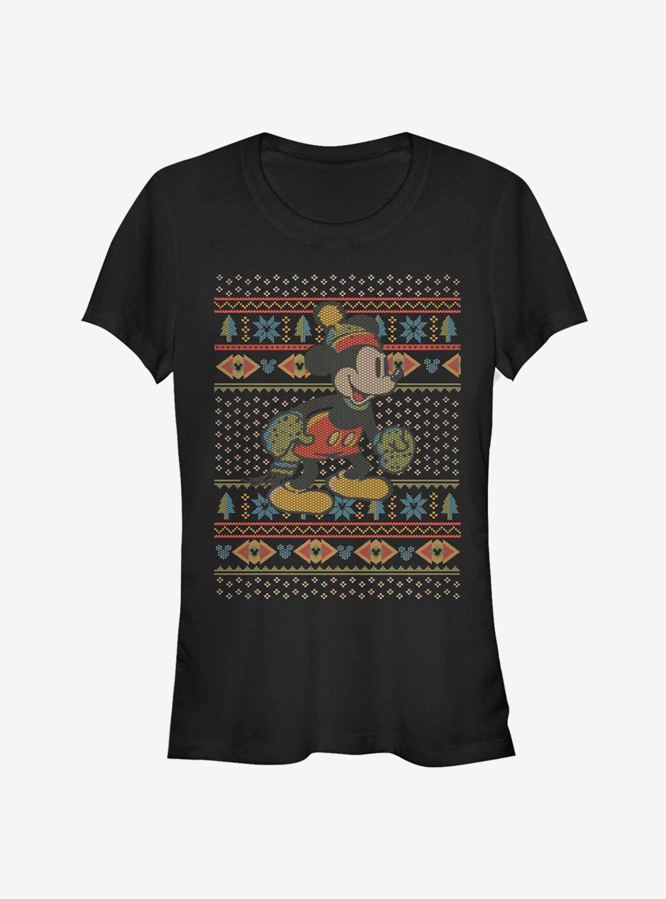 Disney Mickey Mouse Vintage Holiday Sweater Classic Girls T-Shirt