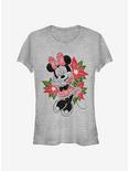 Disney Minnie Mouse Holiday Poinsettia Classic Girls T-Shirt, ATH HTR, hi-res