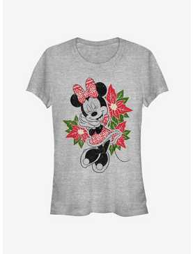 Disney Minnie Mouse Holiday Poinsettia Classic Girls T-Shirt, , hi-res