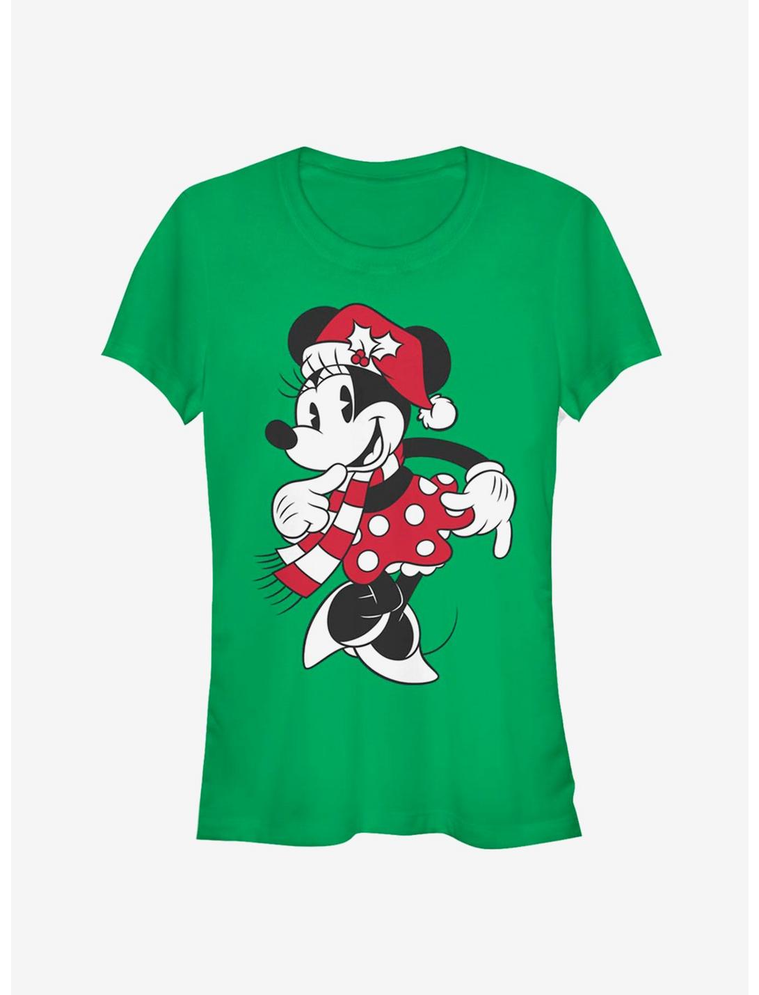 Disney Minnie Mouse Holiday Winter Outfit Classic Girls T-Shirt, KELLY, hi-res