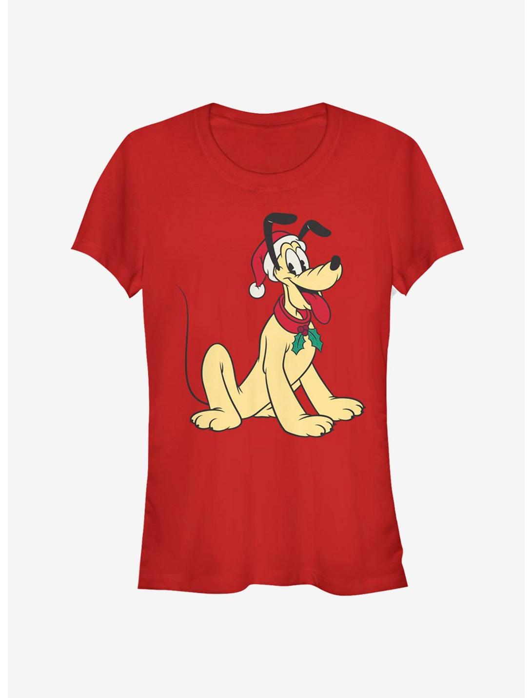 Disney Pluto Holiday Hat Classic Girls T-Shirt, RED, hi-res