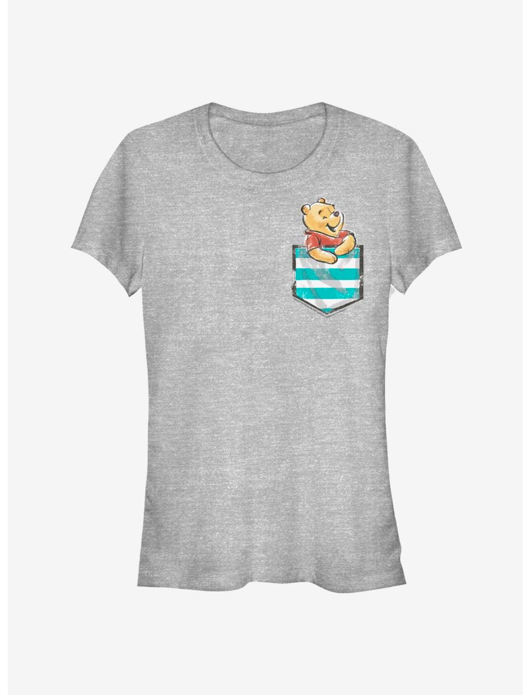 Disney Winnie The Pooh Pooh Faux Pocket Classic Girls T-Shirt, ATH HTR, hi-res