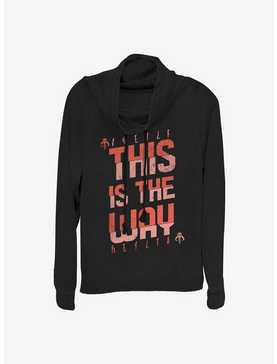 Star Wars The Mandalorian This Is The Way Mando'a Bold Text Cowl Neck Long-Sleeve Girls Top, , hi-res