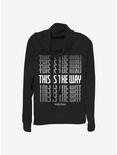 Star Wars The Mandalorian This Is The Way Stacked Cowl Neck Long-Sleeve Girls Top, BLACK, hi-res