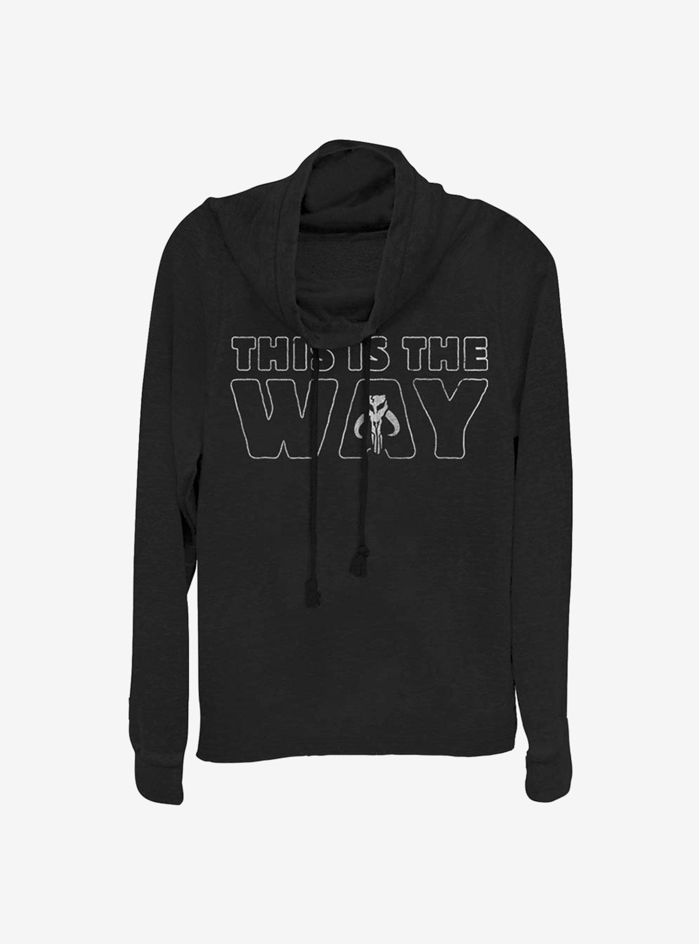 Star Wars The Mandalorian This Is The Way Outline Cowl Neck Long-Sleeve Girls Top, , hi-res