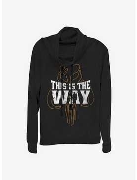 Star Wars The Mandalorian This Is The Way Iron Heart Outline Cowl Neck Long-Sleeve Girls Top, , hi-res