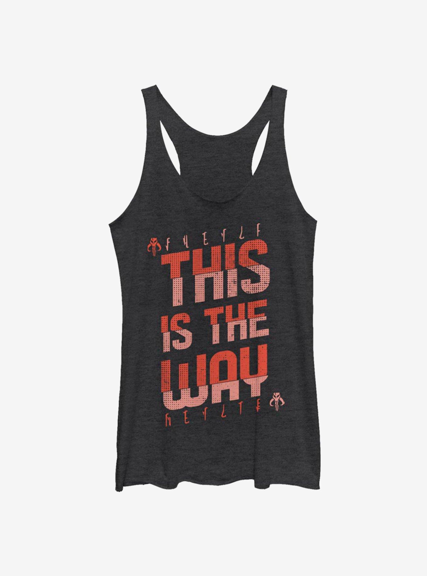 Star Wars The Mandalorian This Is The Way Mando'a Bold Text Girls Tank, BLK HTR, hi-res