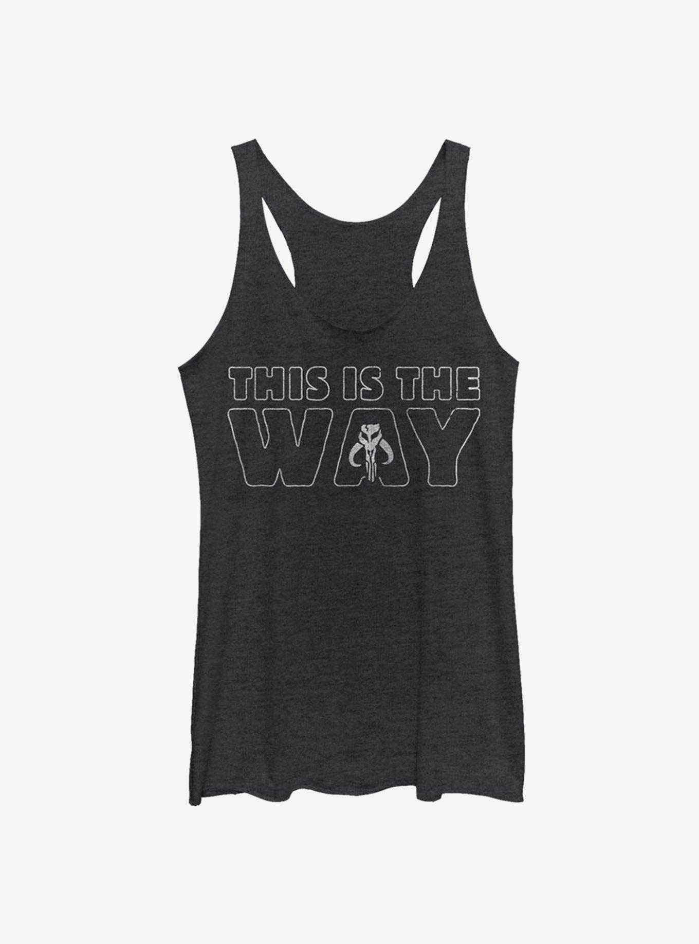 Star Wars The Mandalorian This Is The Way Outline Girls Tank, BLK HTR, hi-res view 1