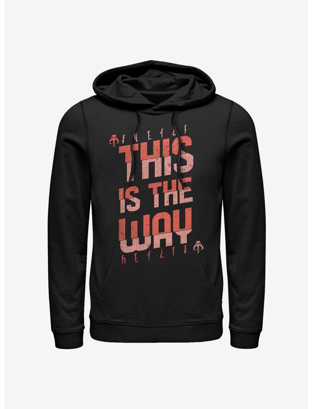 Star Wars The Mandalorian This Is The Way Mando'a Bold Text Hoodie, BLACK, hi-res