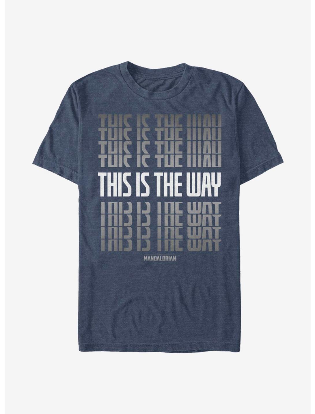 Star Wars The Mandalorian This Is The Way Stacked T-Shirt, NAVY HTR, hi-res