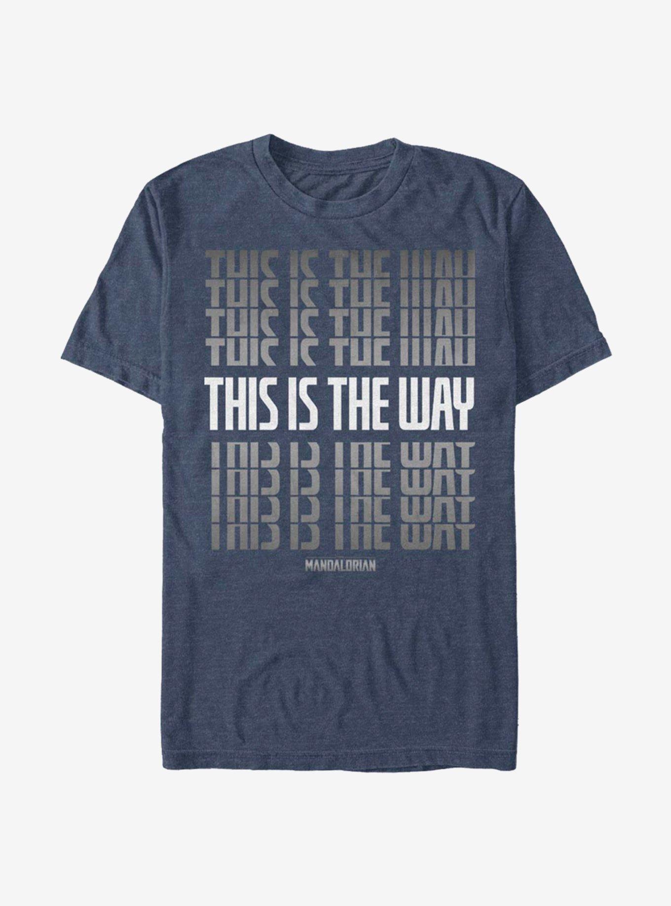 Star Wars The Mandalorian This Is The Way Stacked T-Shirt, NAVY HTR, hi-res