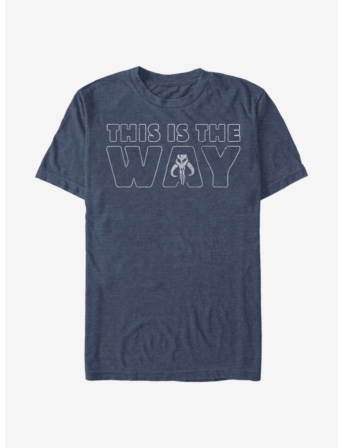 Star Wars The Mandalorian This Is The Way Outline T-Shirt, NAVY HTR, hi-res