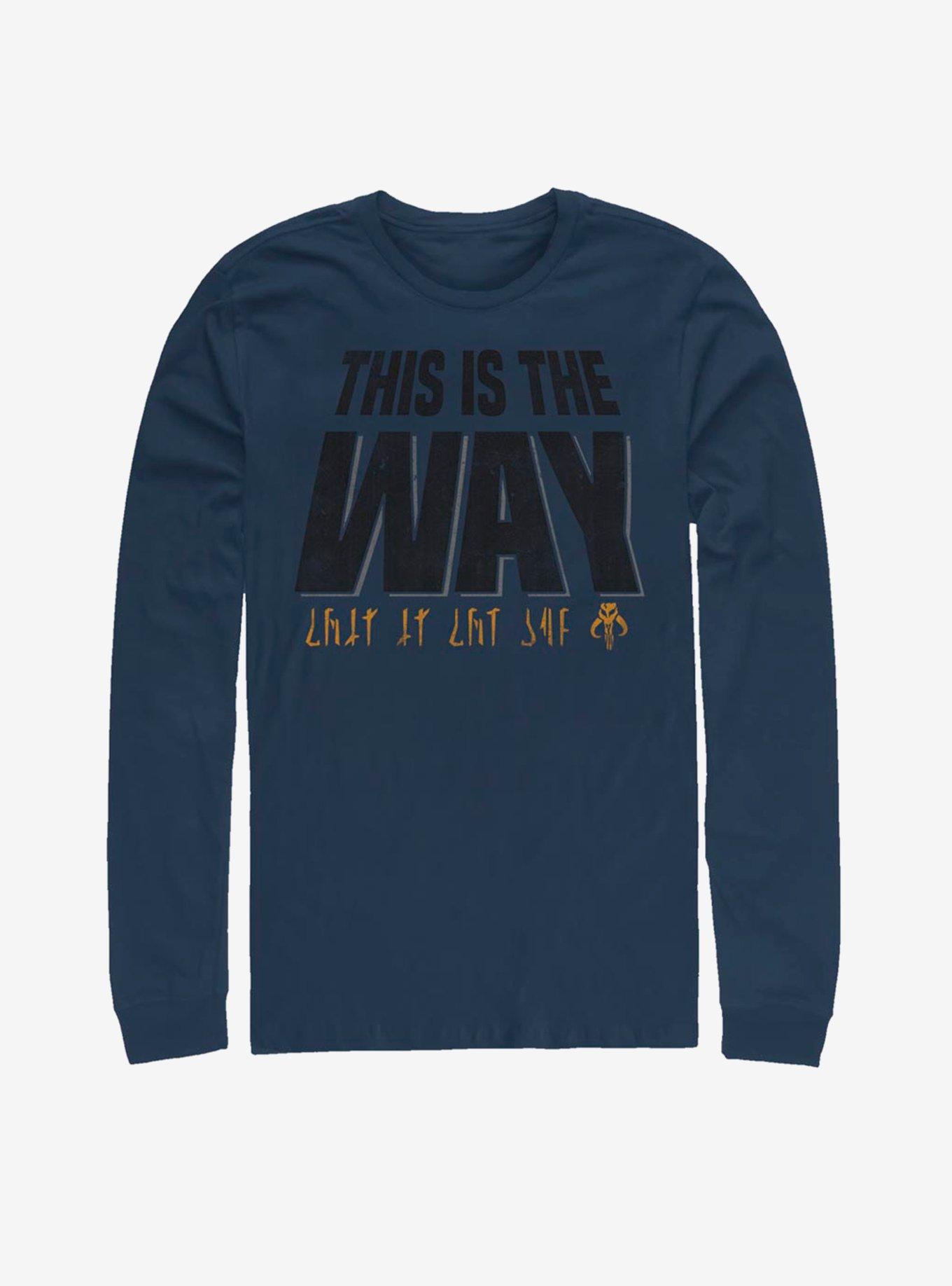 Star Wars The Mandalorian This Is The Way Text Climb Long-Sleeve T-Shirt, NAVY, hi-res