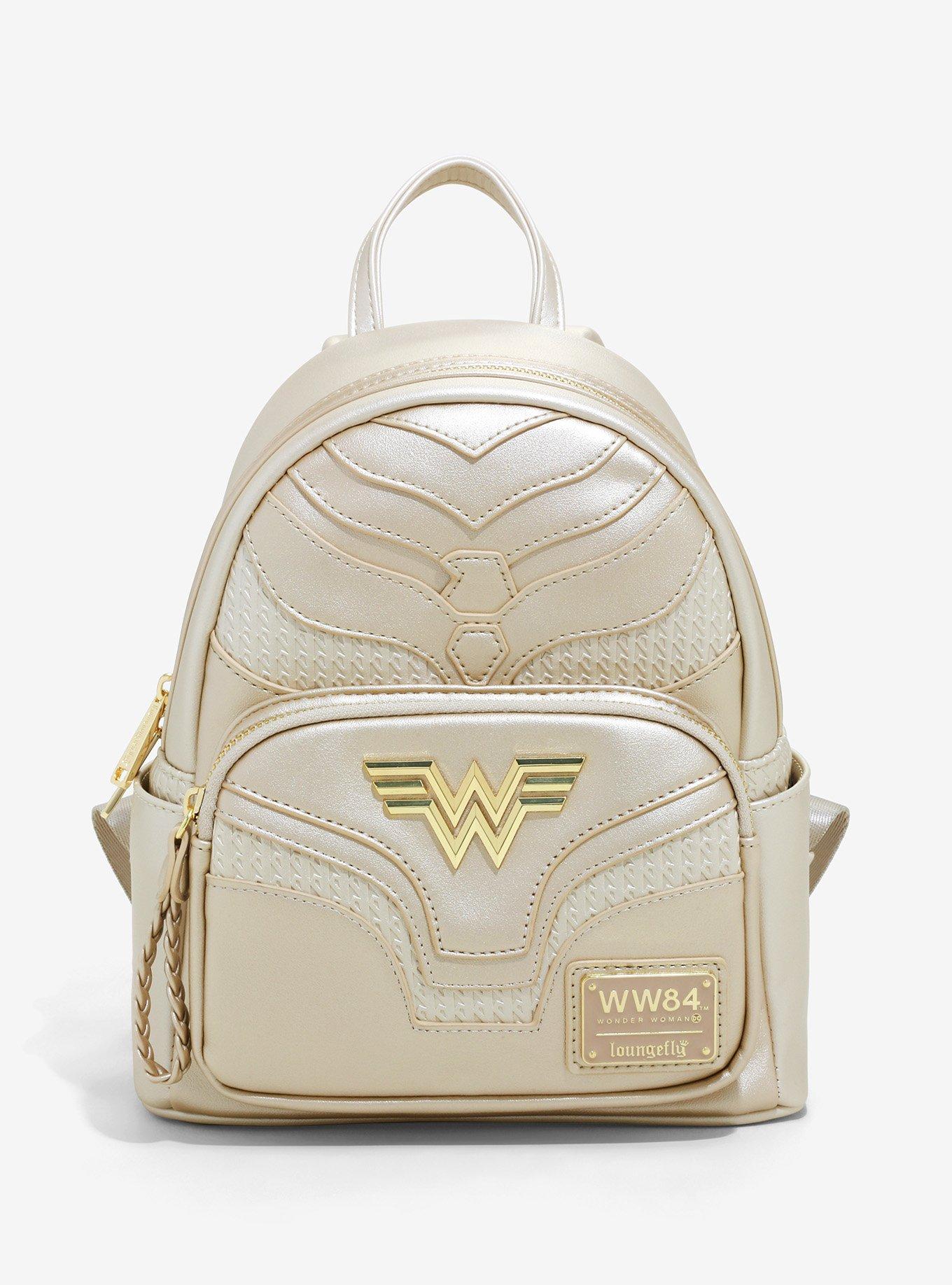 Loungefly DC Comics Wonder Woman 1984 Metallic Gold Mini Backpack