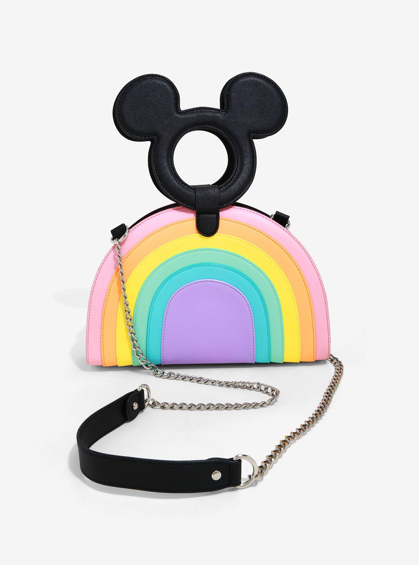 Loungefly Disney Mickey Mouse Pastel Rainbow Handle Crossbody Bag