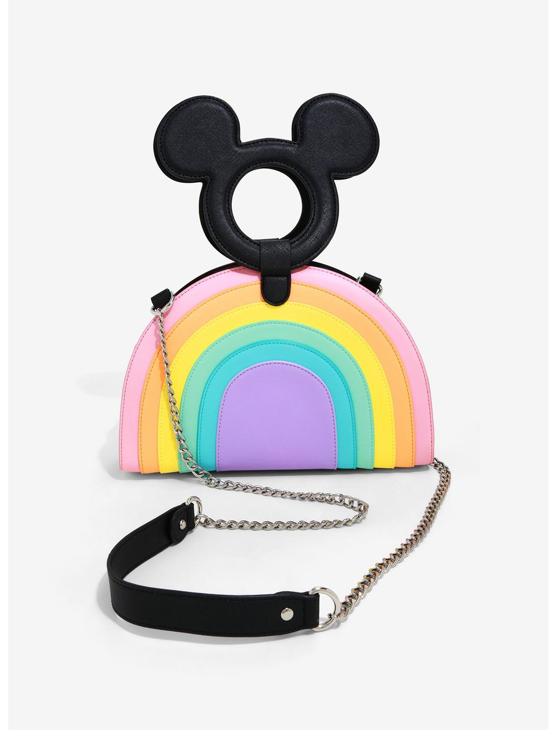 Loungefly Disney Mickey Mouse Pastel Rainbow Handle Crossbody Bag, , hi-res