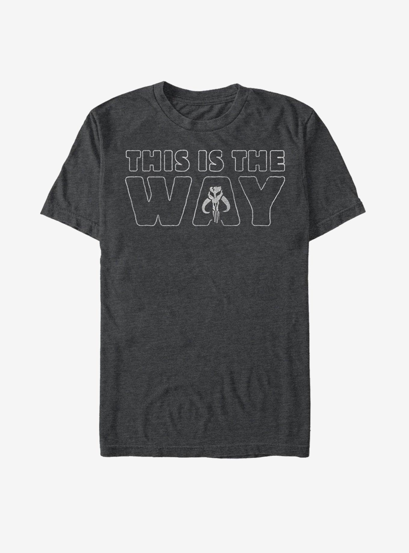 Star Wars The Mandalorian This Is The Way Outline T-Shirt - GREY | BoxLunch