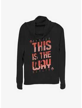 Star Wars The Mandalorian This Is The Way Red Script Cowlneck Long-Sleeve Womens Top, , hi-res