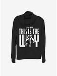 Star Wars The Mandalorian This Is The Way Cowlneck Long-Sleeve Womens Top, BLACK, hi-res