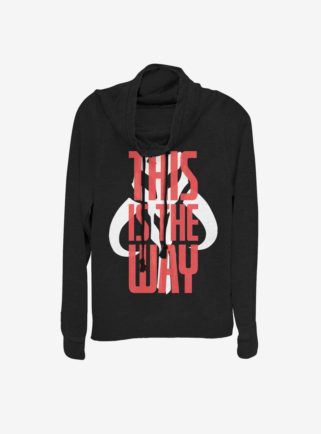 Star Wars The Mandalorian This Is The Way Bold Script Cowlneck Long-Sleeve Womens Top, , hi-res
