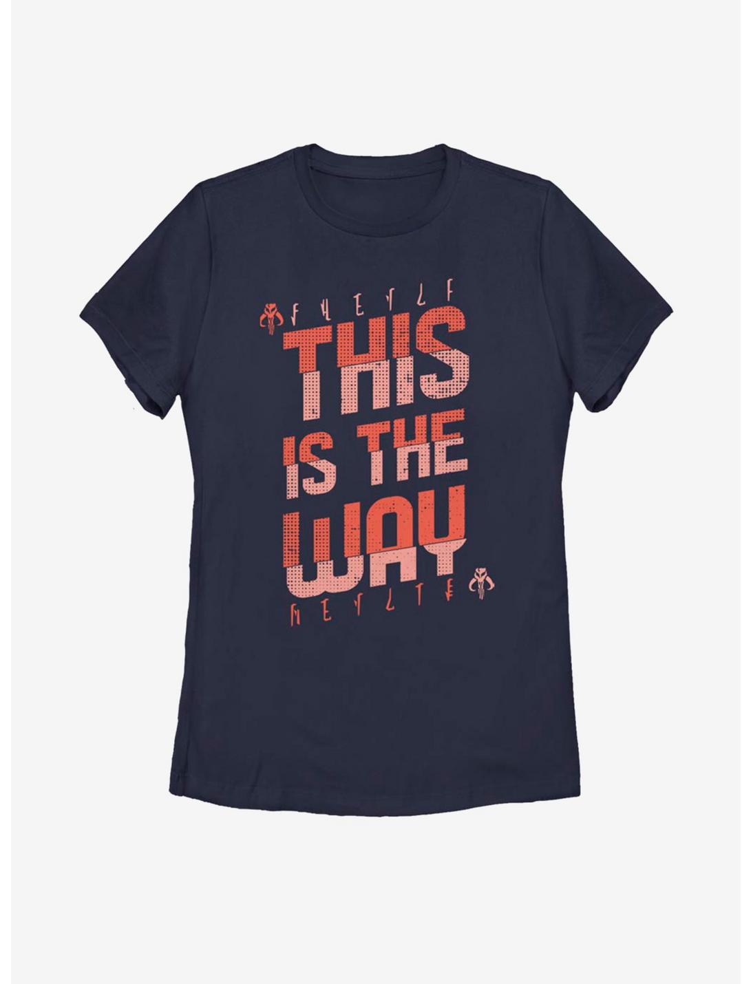 Star Wars The Mandalorian This Is The Way Red Script Womens T-Shirt, NAVY, hi-res