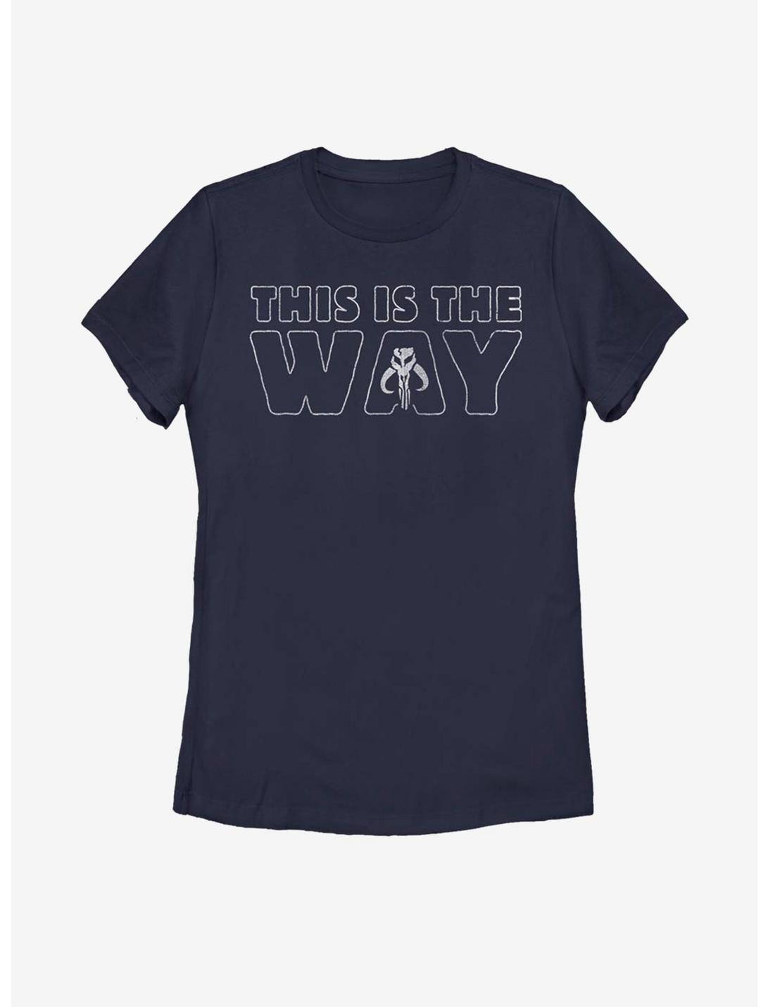 Star Wars The Mandalorian This Is The Way Outline Womens T-Shirt, NAVY, hi-res
