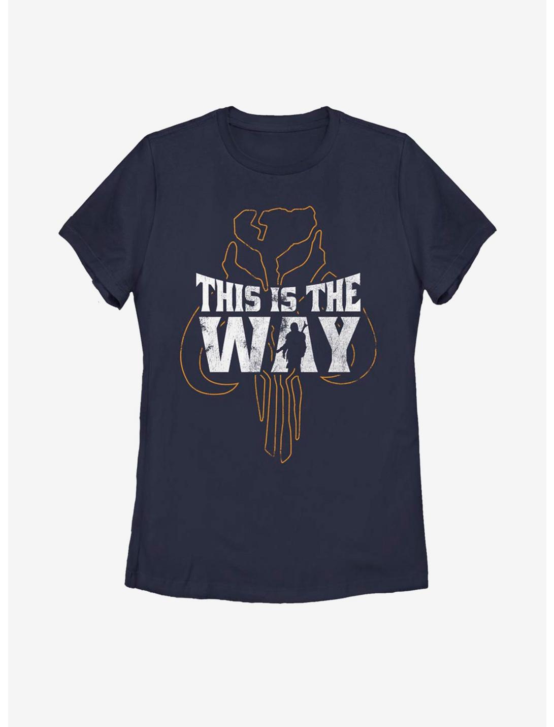 Star Wars The Mandalorian This Is The Way Silhouette Womens T-Shirt, NAVY, hi-res