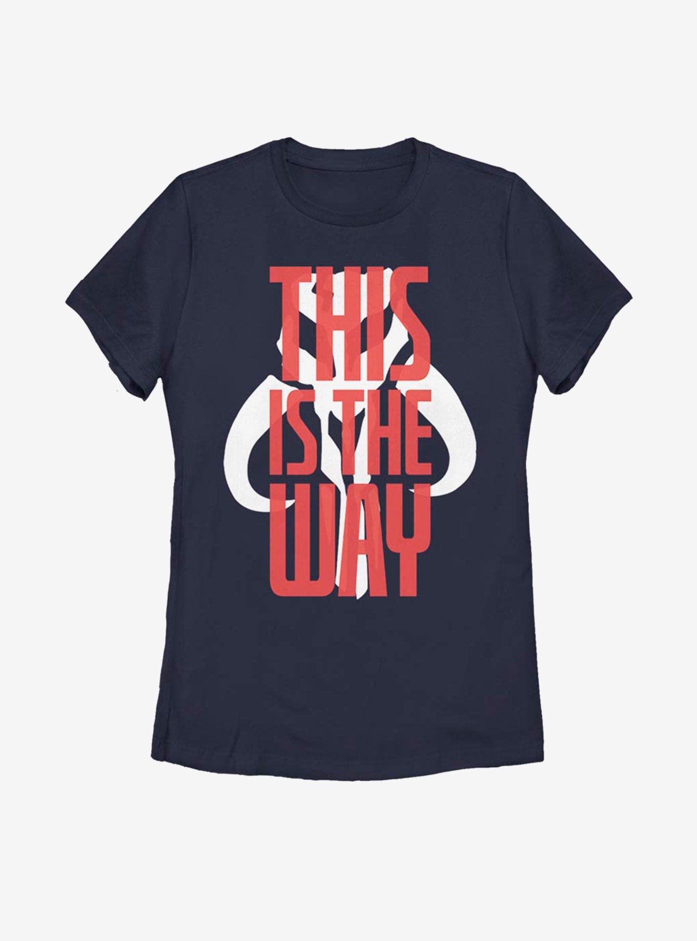 Star Wars The Mandalorian This Is The Way Bold Script Womens T-Shirt, NAVY, hi-res