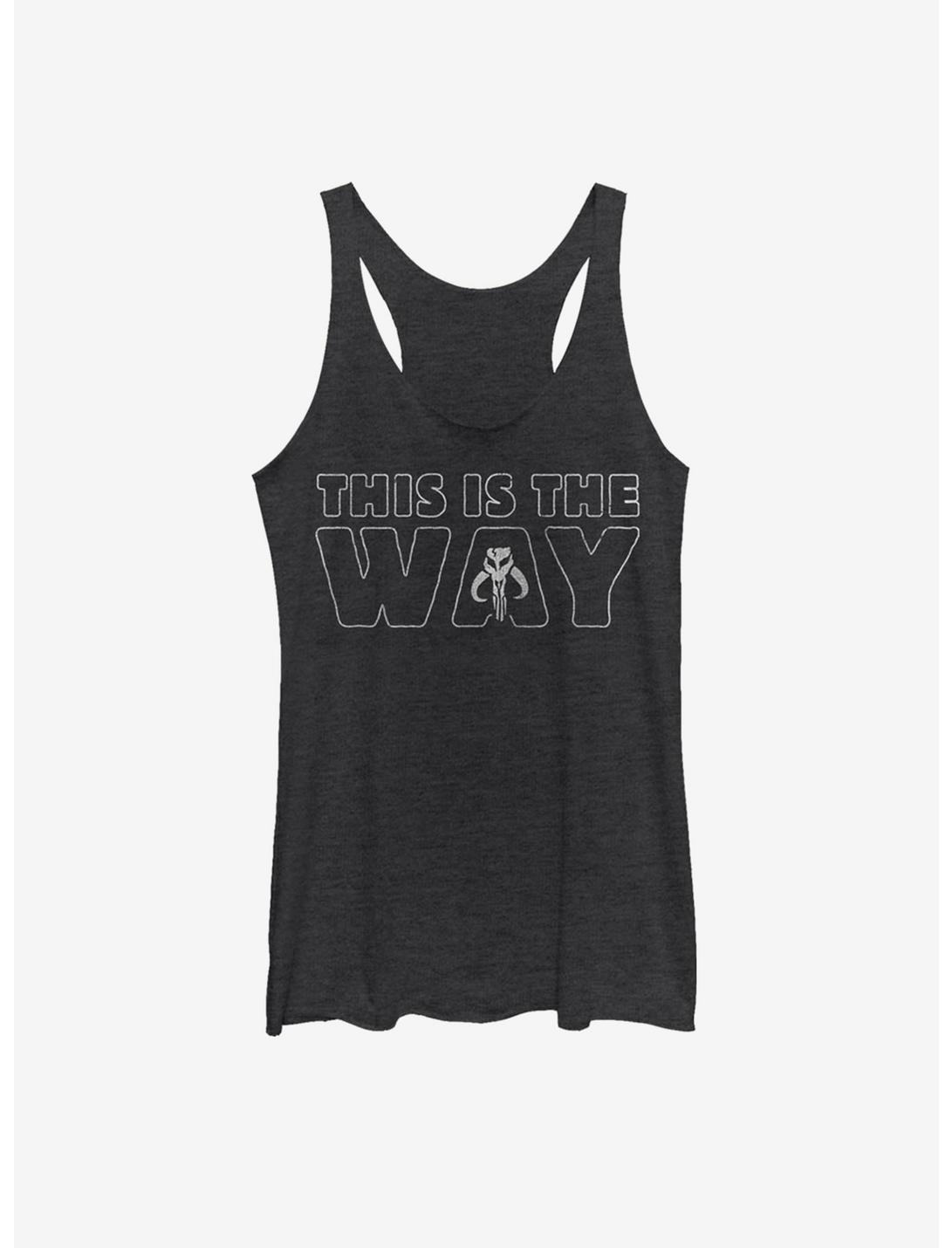 Star Wars The Mandalorian This Is The Way Outline Womens Tank Top, BLK HTR, hi-res