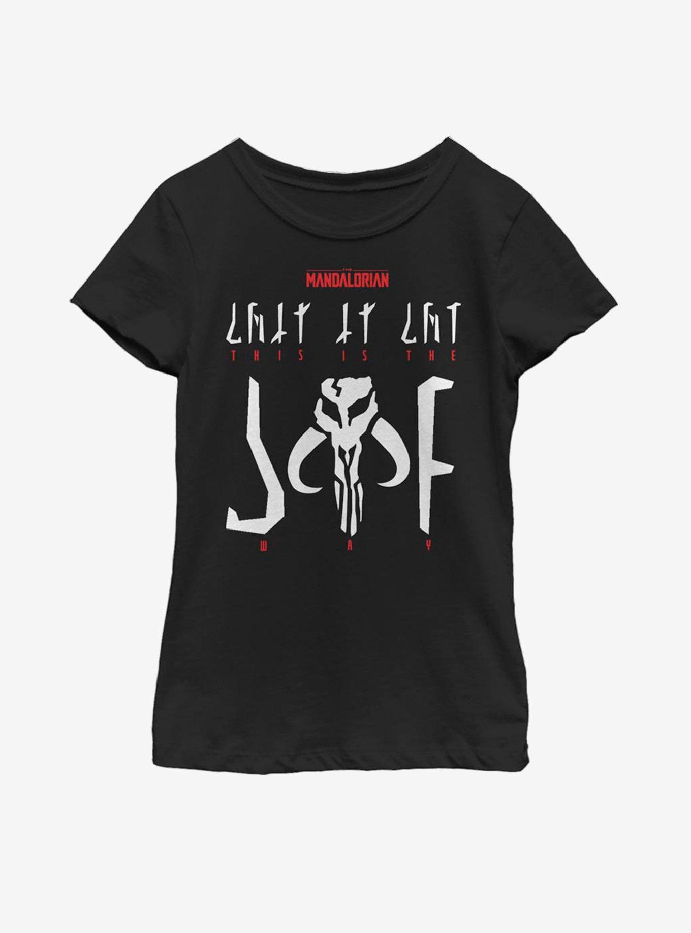 Star Wars The Mandalorian This Is The Way Logo Youth Girls T-Shirt, BLACK, hi-res view 1