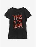 Star Wars The Mandalorian This Is The Way Red Script Youth Girls T-Shirt, BLACK, hi-res