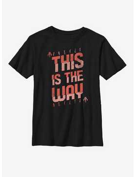 Star Wars The Mandalorian This Is The Way Red Script Youth T-Shirt, , hi-res