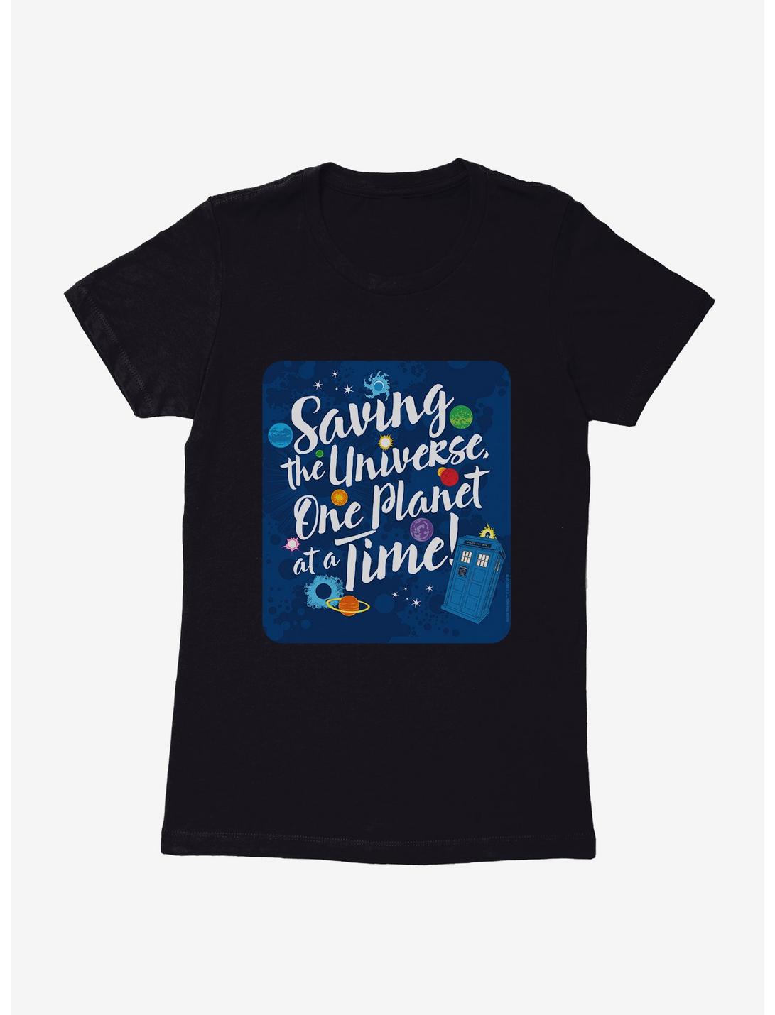 Doctor Who Saving The Universe One Planet At A Time Womens T-Shirt, BLACK, hi-res