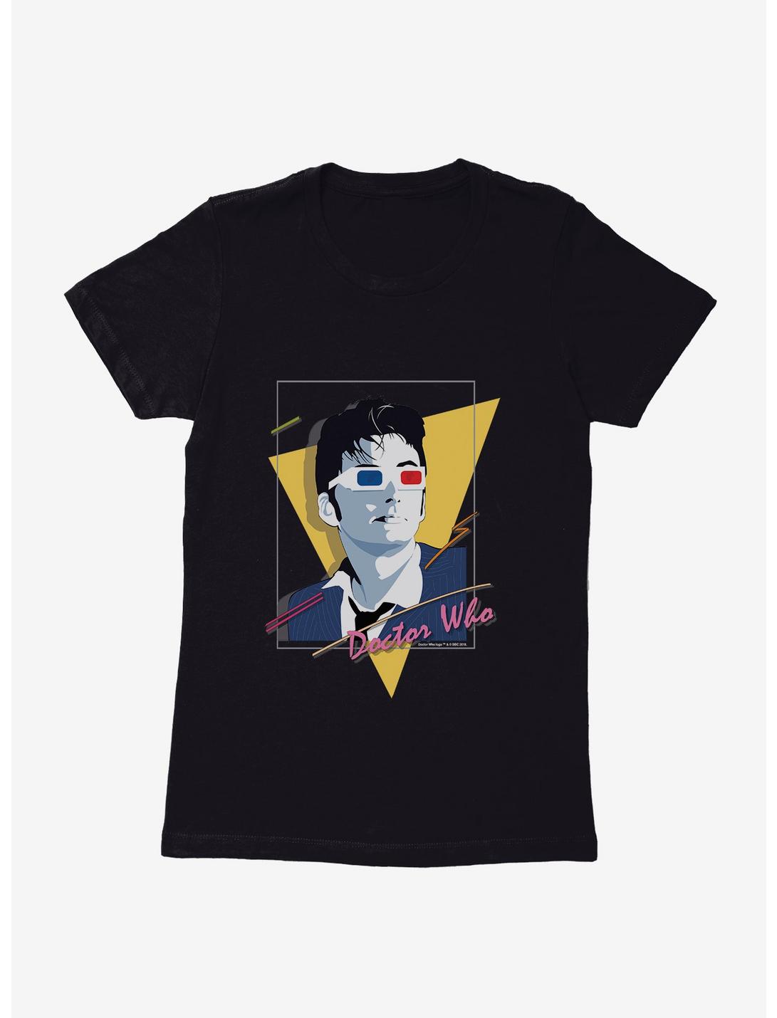 Doctor Who The Tenth Doctor 80s Art Womens T-Shirt, BLACK, hi-res