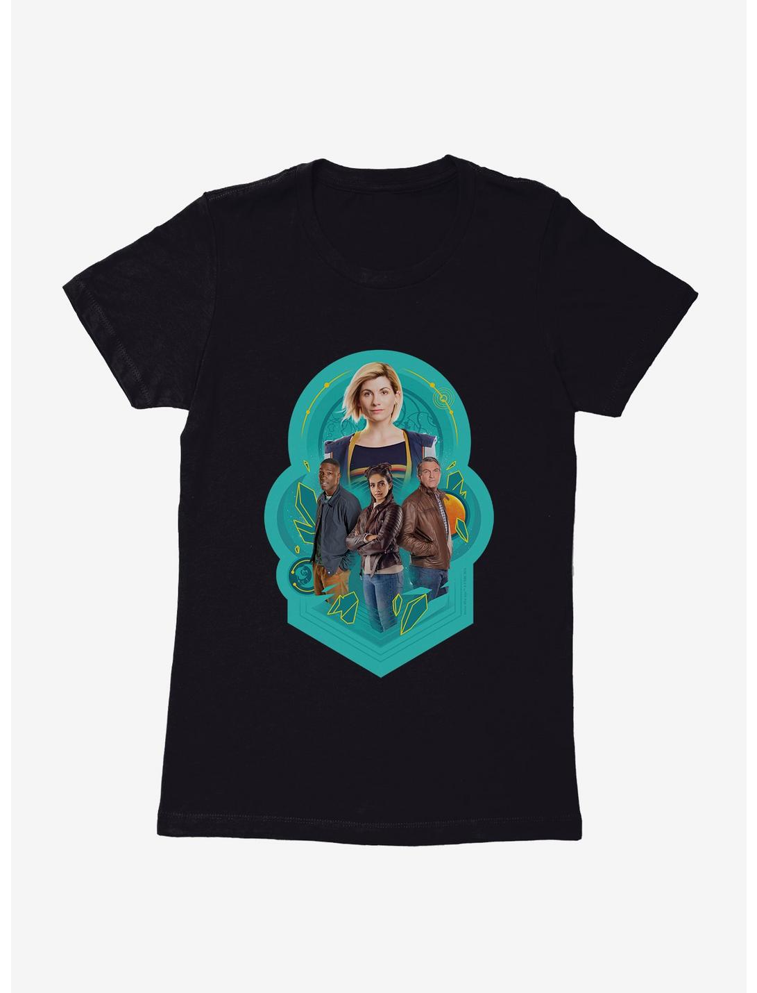 Doctor Who The Thirteenth Doctor And Companions Womens T-Shirt, BLACK, hi-res